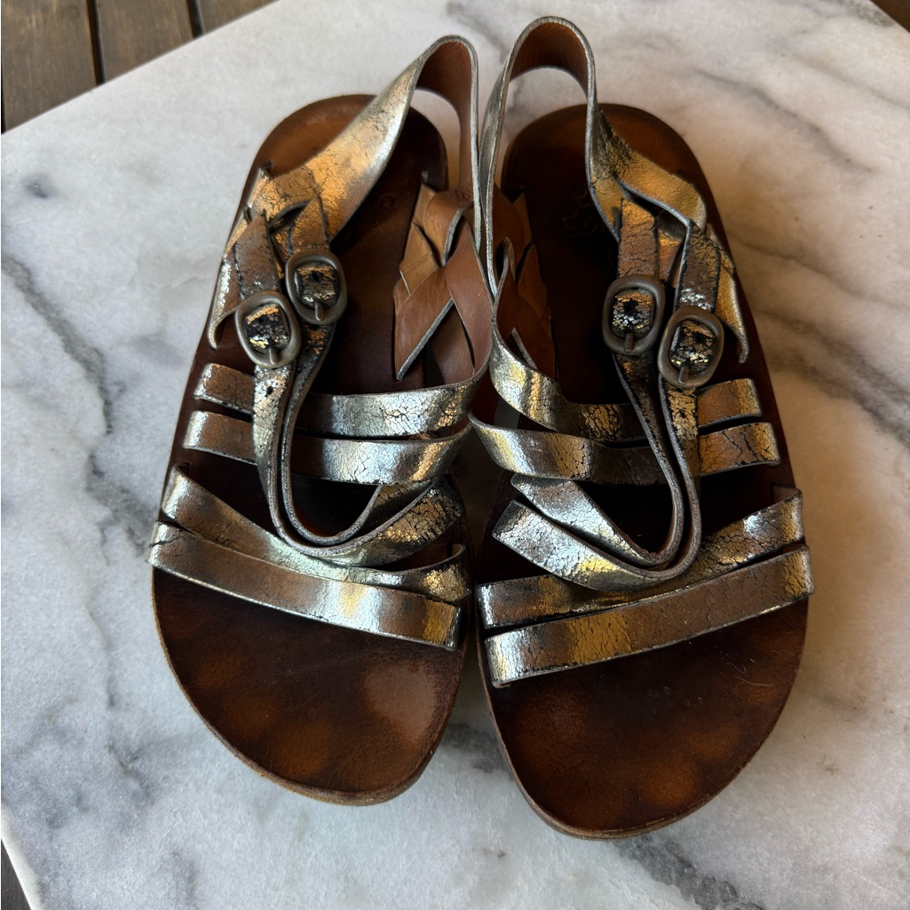 Calleen Cordero Silver Strappy Sandals Size 9